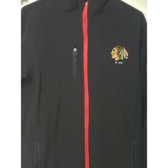 Chicago Blackhawks NHL Mens Black Track Jacket Knights Apparel, Inc. Size Medium - Picture 3 of 4